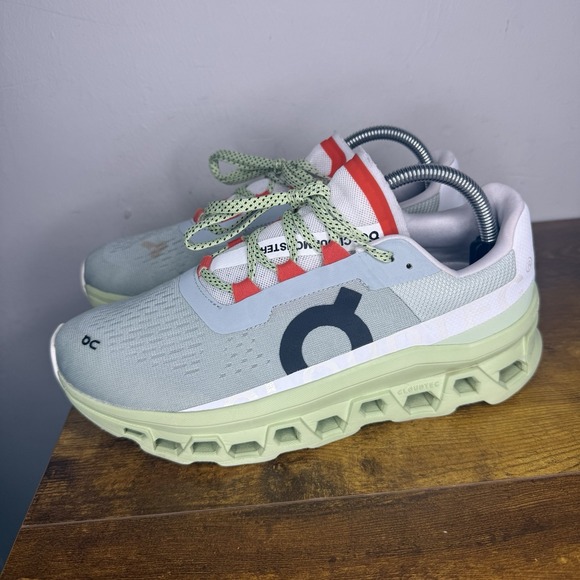 On Cloud Cloudmonster Running Shoes Women's Size 9.5 Grey Green - Picture 2 of 8